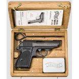 Walther PPK, ZM, im Kasten, Reichsbank Schweden Kal. 7,65 mm, Nr. 379950 k. Nummerngleich. Blanker