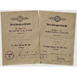 Oberleutnant Heinz Sosna – Two Award Documents and Photos Award documents for: Fighter clasp in