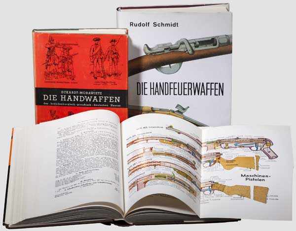 Konvolut Bücher zur Waffengeschichte Schmidt, Rudolf, {Die Handfeuerwaffen{, Nachdr. d. Ausg.