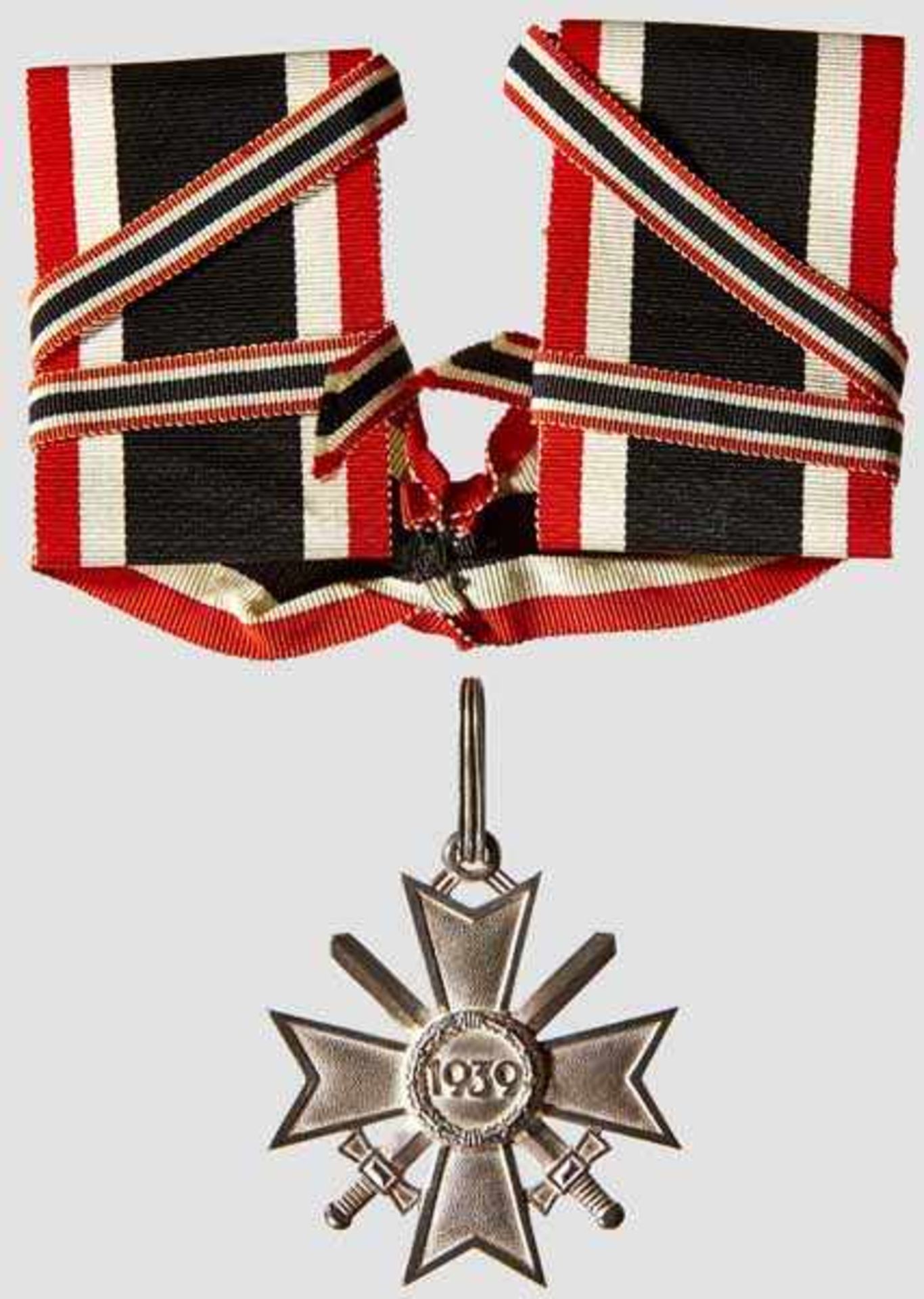 A Cased Knight's Cross of the War Merit Cross with Swords Silver, by Deschler, bottom arm stamped { - Bild 3 aus 5