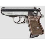 Walther PPK, Bayerische Polizei, Kal. 7,65 mm Browning, Nr. 238485. Nummerngleich. Blanker Lauf.