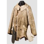 Pelzjacke für den Winterkrieg Kammerstück aus ungefärbtem Leder mit innenseitig gewachsenem