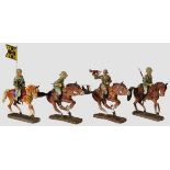 A Group of Elastolin Mounted Cavalry Figures Elastolin, 7cm series, Cavalry standard ca. 1938/40.