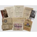 A Grouping for SS Ritterkreuzträger Hauptsturmfu?hrer Ludwig Hoffmann Award documents for: