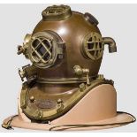U.S. Navy diving helmet Mark V 1941 Kupfer und Messing, auf der Vorderseite vernietetes