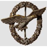 A Glider Pilot Badge Rare Large Eagle Version Silvered tombak construction, unmarked, dimensions ca.