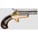 Colt Third Model Deringer Kaliber .41RF, Nr. 33934. Etwas rauer Lauf, auf der Oberseite