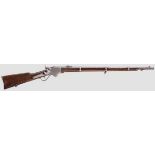 Spencer Military Rifle {New Model{ Kaliber .50, Nr. 105654. Gezogener, etwas rauer Lauf, an der