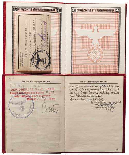 Nachlass des NSDAP-Mitgliedes Albert Meckenstock - Ordensschnalle, zwei Parteibücher, Ausweise und - Image 2 of 2