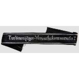 Officers "Turbinenjäger Versuchskommando I", Cuff title Embroidered in silver metal thread on