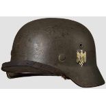 A Steel Helmet M40 Army Single Decal 80% field gray paint, 90% eagle decal, interior skirt