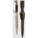 A Long KS98 Single Etched Dress Bayonet Maker Carl Eickhorn, Solingen. Nickel-plated blade with