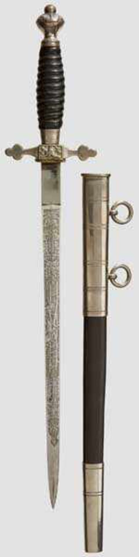 A Dagger for Fire Officials Maker Carl Eickhorn, Solingen. Plated blade with etched fireman's