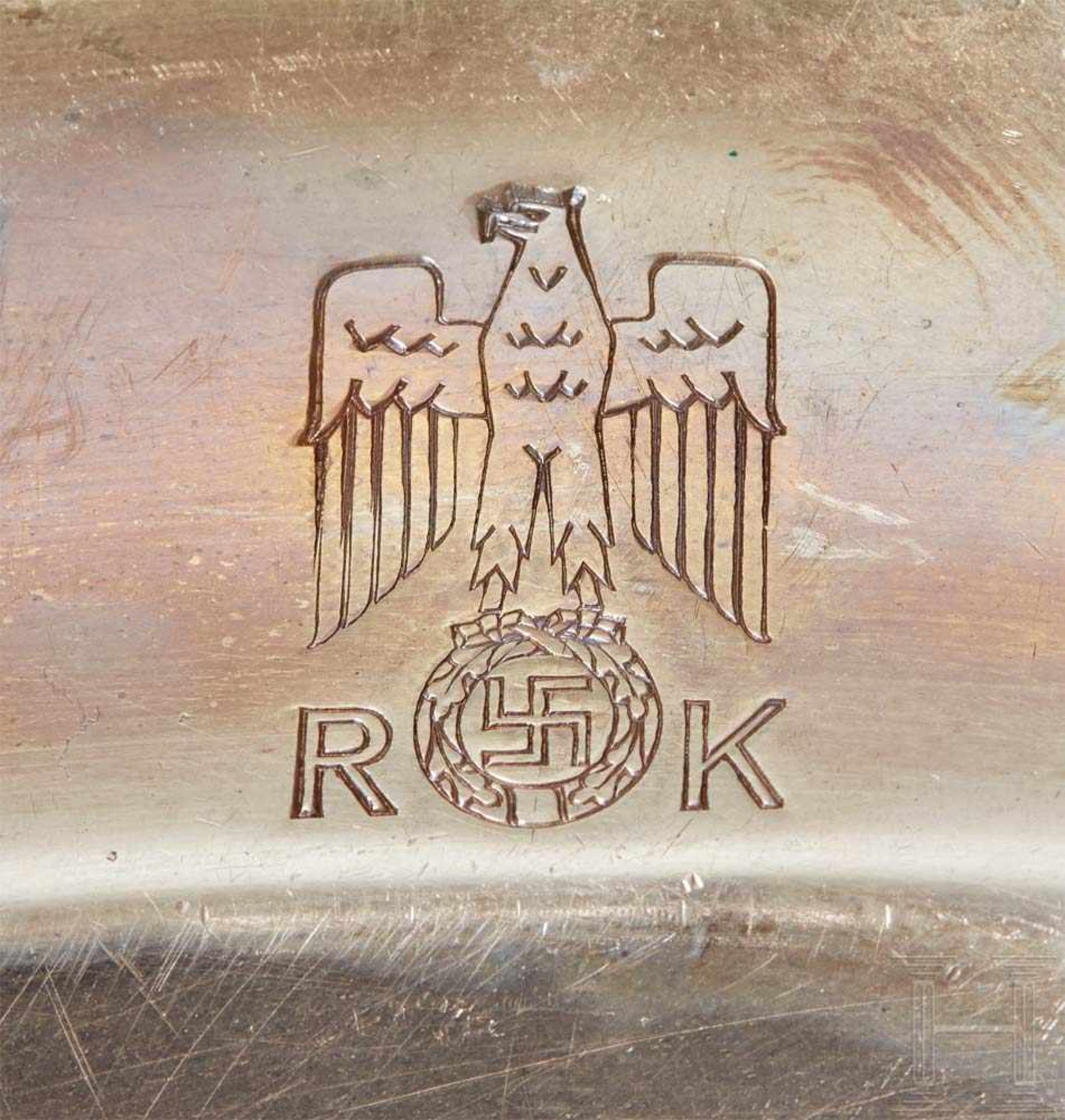 Adolf Hitler - a Medium Round Serving Platter from the Table Silver of the New Reich Chancellery, - Bild 5 aus 5