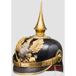 Helm für Offiziere des 5. Thüringischen Infanterie-Regiments Nr. 94, um 1900 Schwarz lackierter