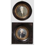 Zwei Miniaturportraits, Frankreich, 18. Jhdt. Portrait des Comte Levebre de Balsorano, 1796, Gründer