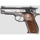 Smith & Wesson Mod. 39, "1st Generation DA 9 mm" Kal. 9 mm Luger, Nr. 65411. Blanker Lauf, Länge 4".