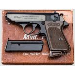 Walther Mod. PPK-L, Ulm, im Karton Kal. .22 l.r., Nr. 506155LR. Nummerngleich. Blanker Lauf.