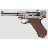 Pistole 08, DWM 1918 Kal. 9 mm Luger, Nr. 8968c. Nummerngleich inkl. Schlagbolzen und Griffschalen