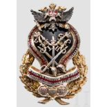 Jubiläumsabzeichen der Kavallerie-Offiziersschule (1809 - 1909), Russland, um 1910 Silber, teils