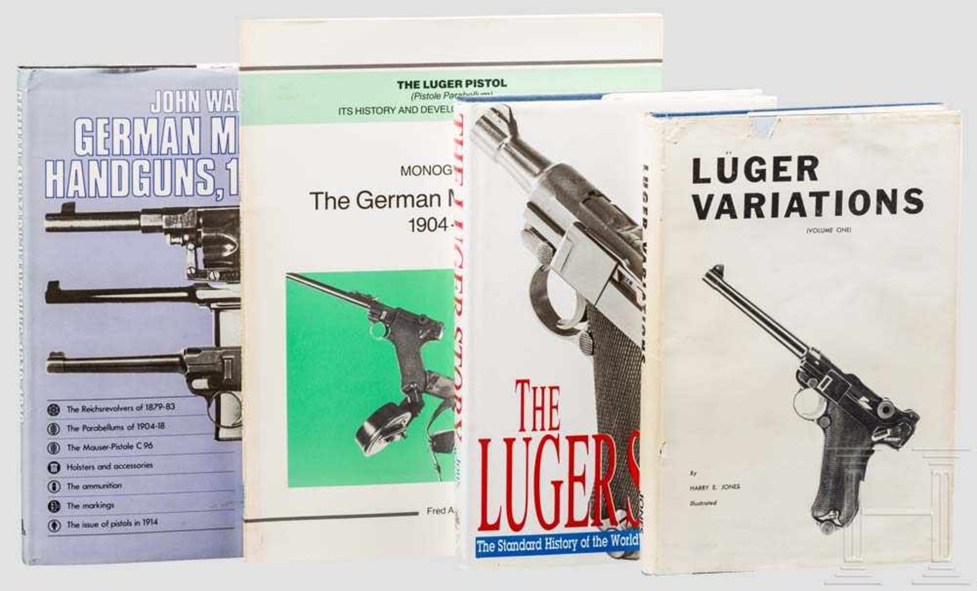 Vier Bücher: 3 x Luger und 1 x German Handguns 1 x John Walter "The Luger Story" von 1995, über