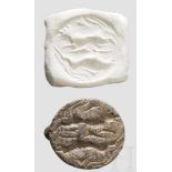 Altorientalisches Steinsiegel mit Tierdarstellung, spätes 2. Jtsd. v. Chr. Siegel aus