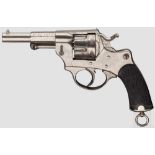 Revolver Naquin, verkleinerte Ausführung des Mod. 1873, vernickelt, um 1885 Kal..320 (?), ohne S/