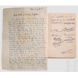 Günther Prien - Brief an seine Mutter und Schwester, 1939 Datiert "Kiel, den 16.VII.1939". In