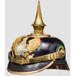 Helm für Unteroffiziere des 5. Thüringischen Infanterie-Regiments Nr. 94, um 1900 Schwarz lackierter