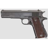 Ithaca Mod. 1911 A1 Kal. .45 ACP, Nr. 1256471. Blanker Lauf. Siebenschüssig. Dt. Beschuss. Fertigung