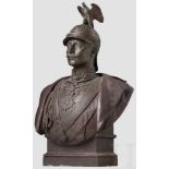 Kaiser Wilhelm II. - große Bronzebüste, um 1900 Überlebensgroße, schwere Hohlplastik aus Bronze,