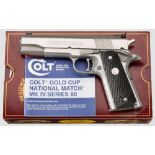 Colt Series 80 MK IV Gold Cup National Match, Stainless, im Karton Kal. .45 ACP, Nr. SN14977.