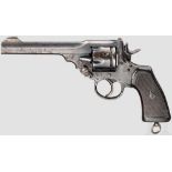 Revolver, Webley, Mark VI, mit Holster Kal. .455, Nr. 422483. Nummerngleich. Blanker Lauf, Länge 6".