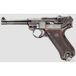 Pistole 08, Mauser, Code "41 - byf" Kal. 9 mm Luger, Nr. 7061p. Nummerngleich bis auf Lauf,