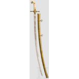 General Officer's Sword, Pattern 1831 Leicht geschwungene, vernickelte Keilklinge mit Jelman (
