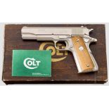 Colt's MK IV / Series 70 / Government Model, vernickelt, im Karton Kal. .45 ACP, Nr. 70G59237.