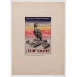 Antifaschistischer Entwurf "Sein Kampf", datiert 1943 Bleistift, Kohle und Wasserfarbe auf Karton,