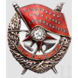 Rotbannerorden, Sowjetunion, ab 1935 Silber, teils emailliert, die Vergoldung stark berieben. Rs.