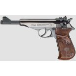 Walther PP Sport, mit Tasche Kal. .22 l.r., Nr. 66511L. Blanker Lauf, Länge 150 mm. Zehnschüssig.