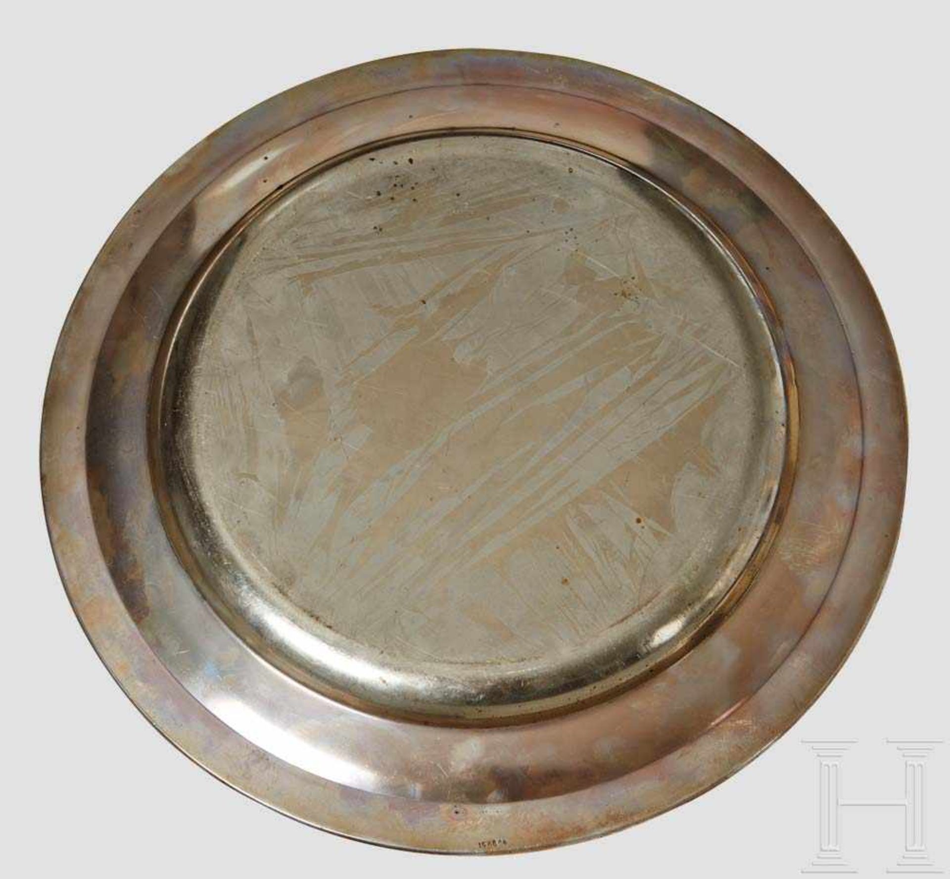Adolf Hitler - a Medium Round Serving Platter from the Table Silver of the New Reich Chancellery, - Bild 3 aus 5