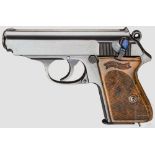 Walther PPK, ZM Kal. .22 l.r., Nr. 191264K. Blanker Lauf. Siebenschüssig. Beschuss Krone/N. Ohne