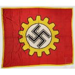 Fahne der Deutschen Arbeitsfront (DAF) für NS-Musterbetriebe Rotes Fahnenleinen mit beidseitig