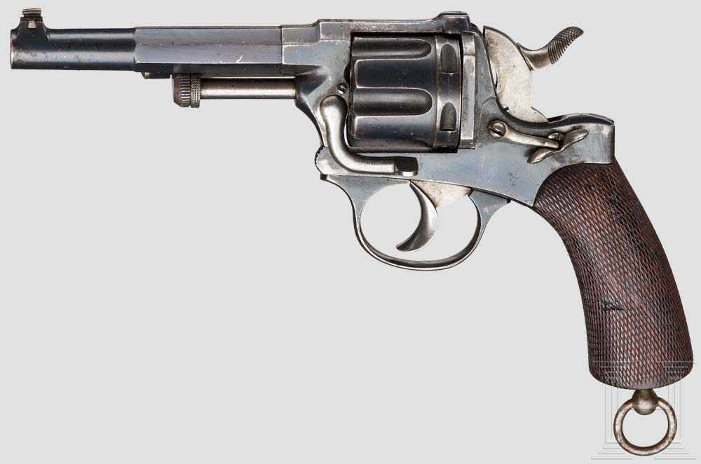 Offiziersrevolver Mod. 1880/85 Kal. 9 mm CF, Nr. 850. Blanker, von oktagonal in rund übergehender