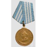 Nachimov-Medaille, Sowjetunion, ab 1944 Bronze in Resten vergoldet, Medaillenrand mit