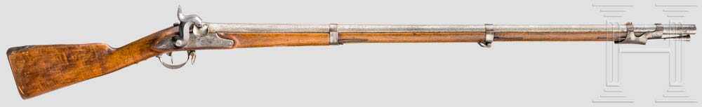 Infanteriegewehr, Trageweise nach 1842, ähnlich dem frz. M 1777 corrigé an 9 Glatter Lauf im Kal.