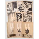 Zehn Stück "SS-Leithefte", Jahrgang 7, um 1941 Folge: 2a, 3a, 3b, 4b, 5a, 7b, 8b, 9a, 11a/b, 12a des