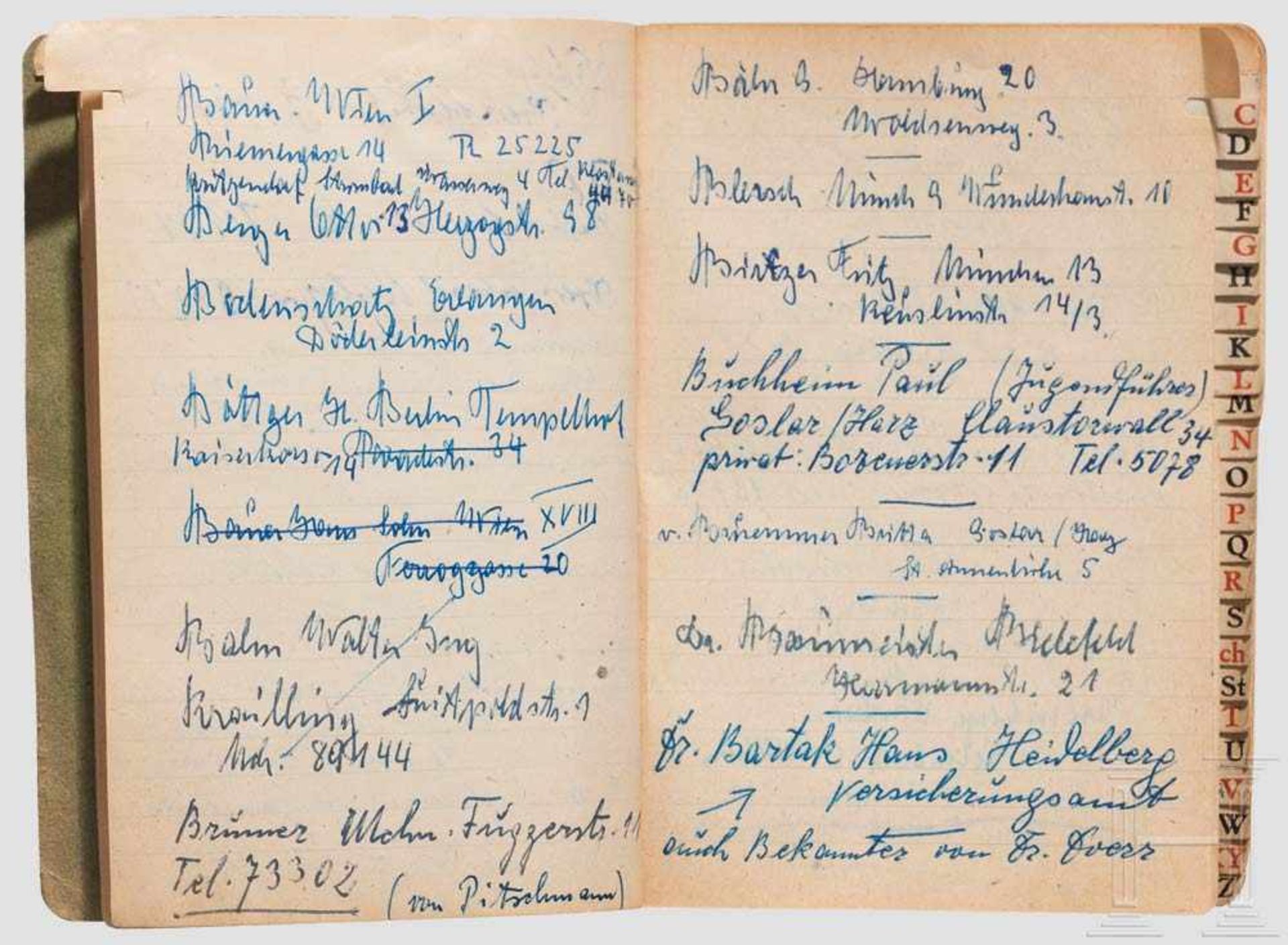 Hans Baur (1897 - 1993) - Ordenskissen, Telefonbuch, Postkarten Ordenskissen seiner Beisetzung 25. - Bild 2 aus 4
