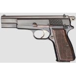 FN HP Mod. 35 Kal. 9 mm Luger, Nr. 99656. Blanker Lauf. 13-schüssig. Dt. Beschuss. Überarbeitet,