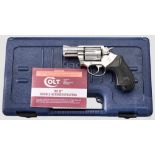 Colt .38 DS-II, Stainless, im Koffer Kal. .38 Spl., Nr. 0621SV. Blanker Lauf, Länge 2".