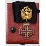Orden vom Heiligen Grab zu Jerusalem - Komturkreuz mit Trophäe Halsdekoration, Silber, vergoldet,